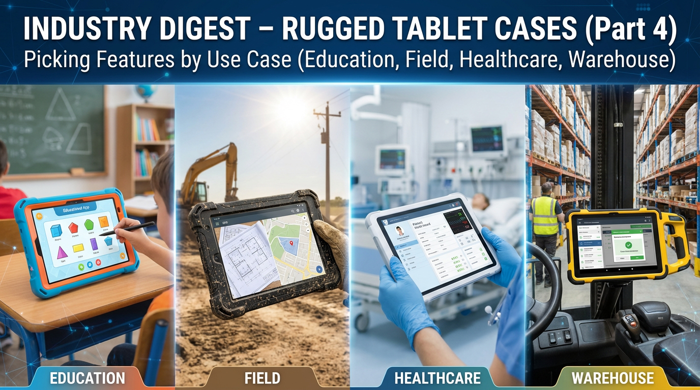 INDUSTRY DIGEST – RUGGED TABLET CASES (Part 4): Picking Features by Use Case (Education, Field, Healthcare, Warehouse)