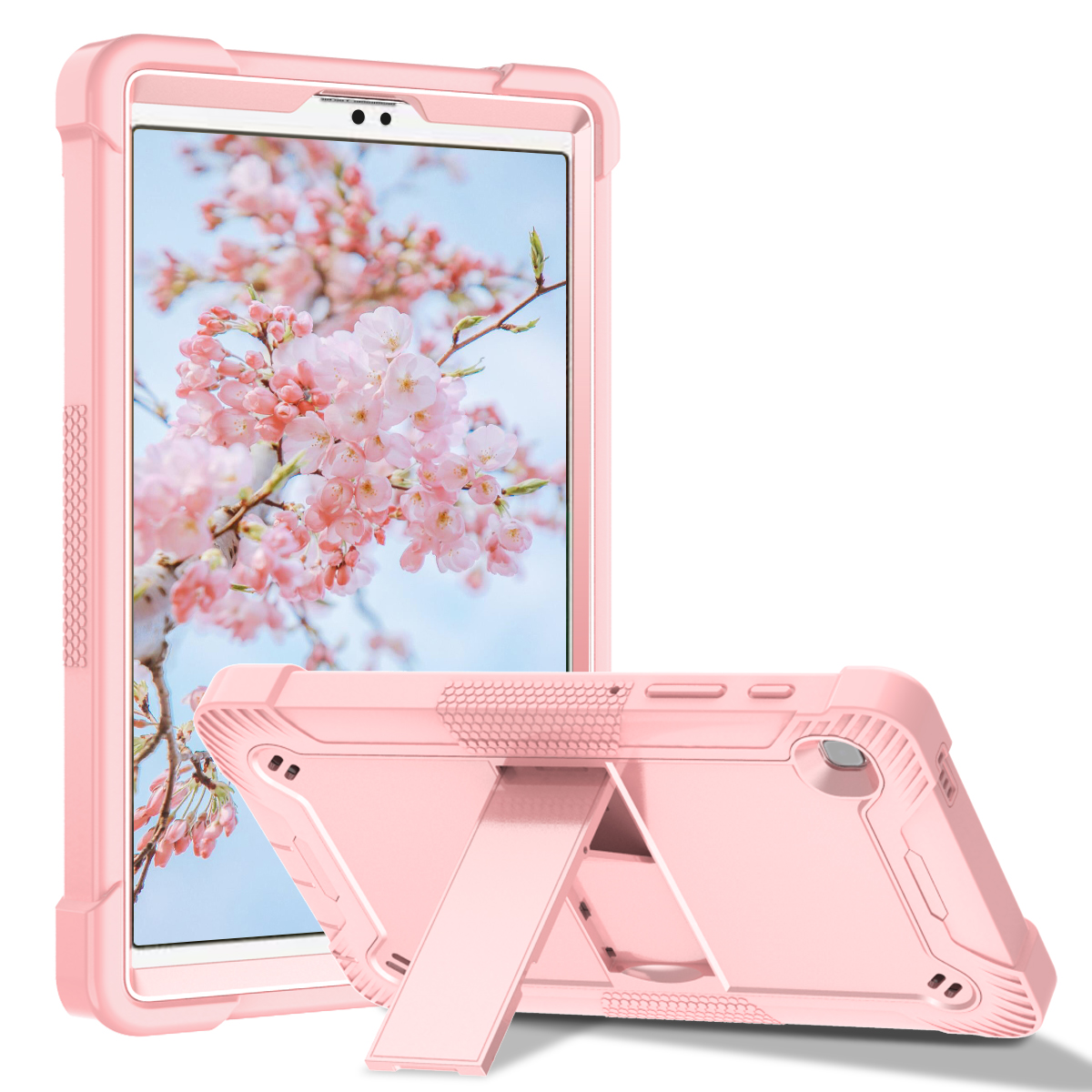 TOZIZO Soft Pink Silicone Armor Case for Samsung Tab A7 Lite 8.7 T220/T225 - Classroom Grade Protection Tablet Shell