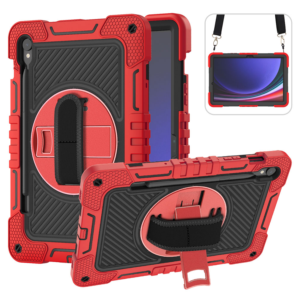 TOZIZO 3 Layer Heavy Duty Shockproof Tablet Case with 360 Stand for Samsung Tab S10 Lite - Red