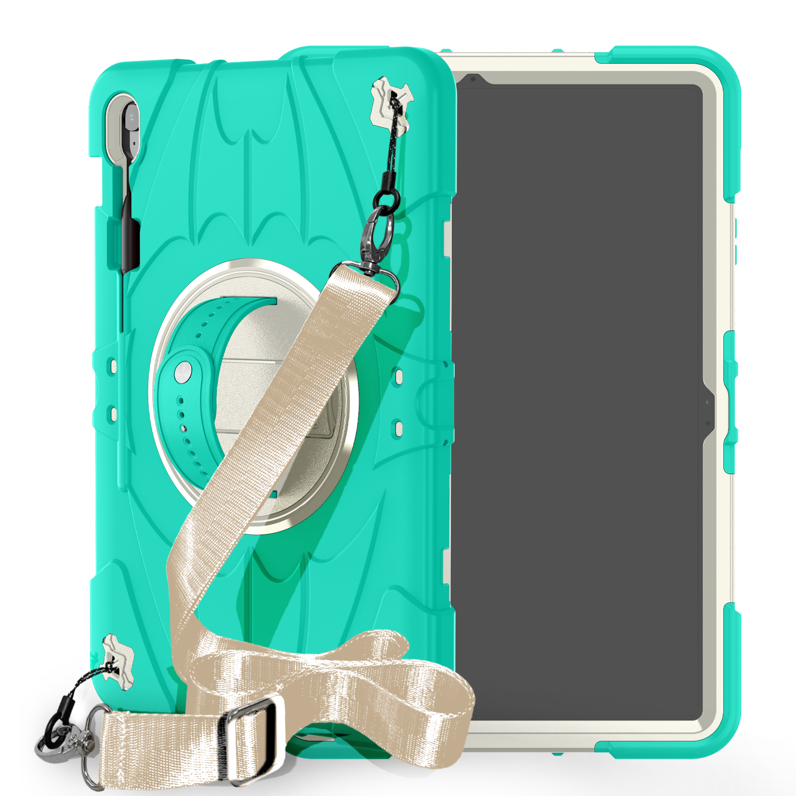 TOZIZO Turquoise School-Ready Tablet Armor for Samsung Tab S10 FE Plus – Full-Body Combo Case with 360° Kickstand