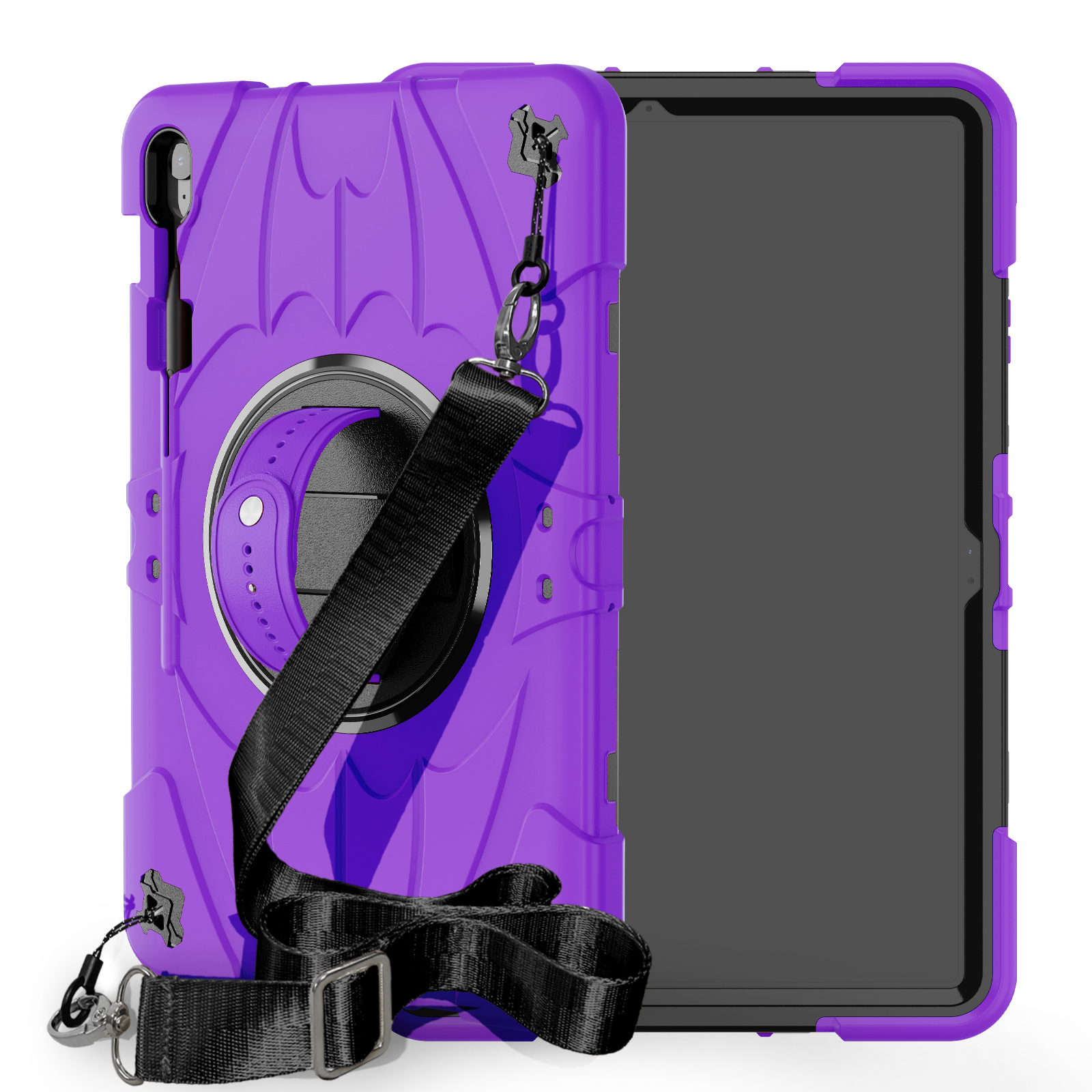 TOZIZO Purple Military-Grade Shockproof Case for Samsung Galaxy Tab S10 FE Plus – Child Drop Protection Cover with 360° Stand