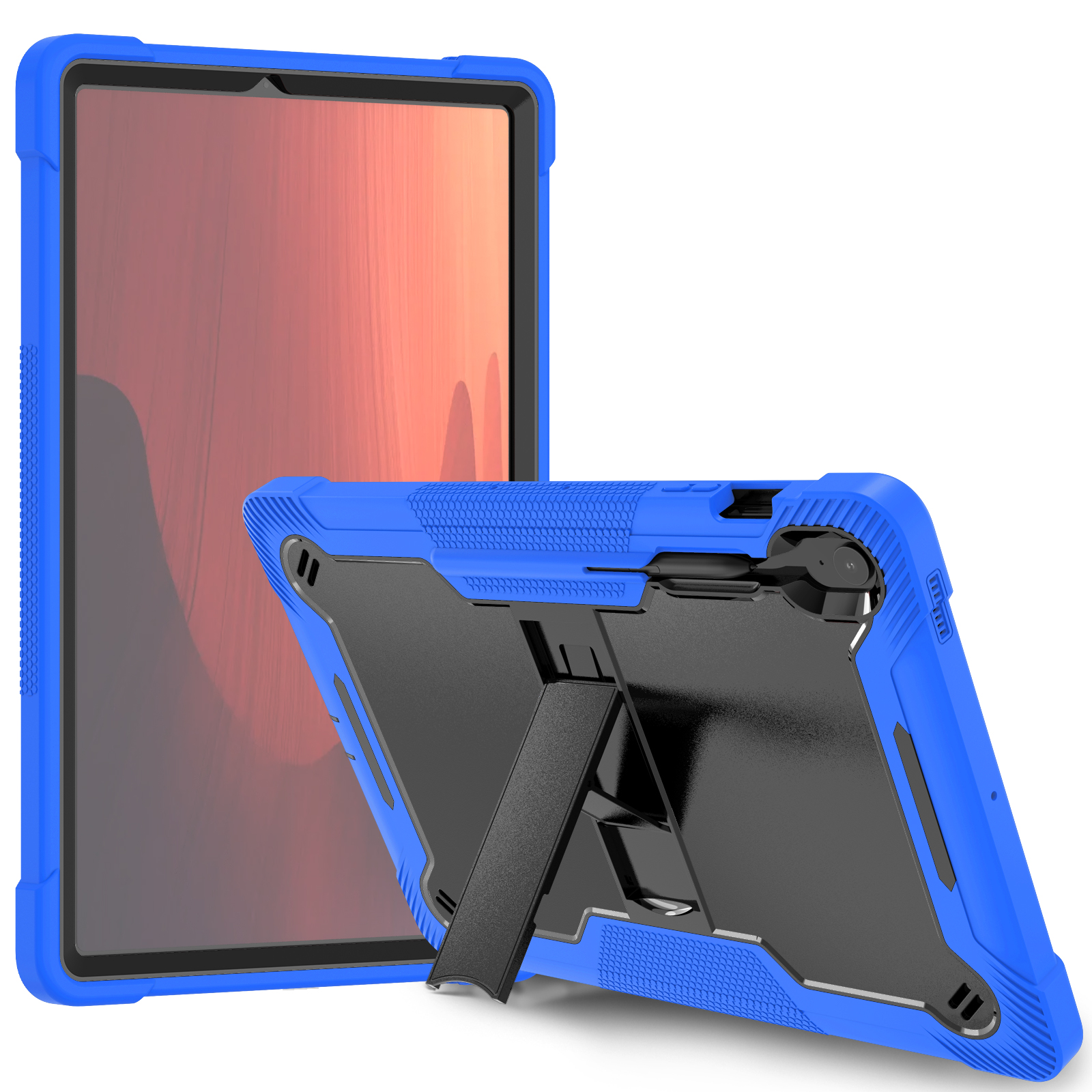 TOZIZO Blue Heavy Duty Tough Hybrid Shockproof Case with Stand for Samsung Galaxy Tab S10 FE Plus Tablet Cover