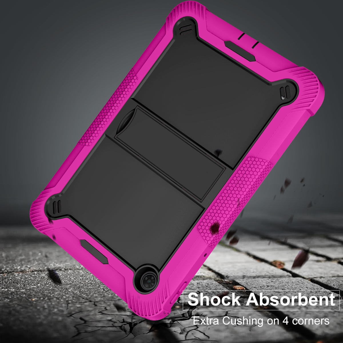 TOZIZO Magenta Kid-Proof Heavy Duty Silicone PC Combo Armor for Tab 10 5G - Classroom Grade Tablet Case