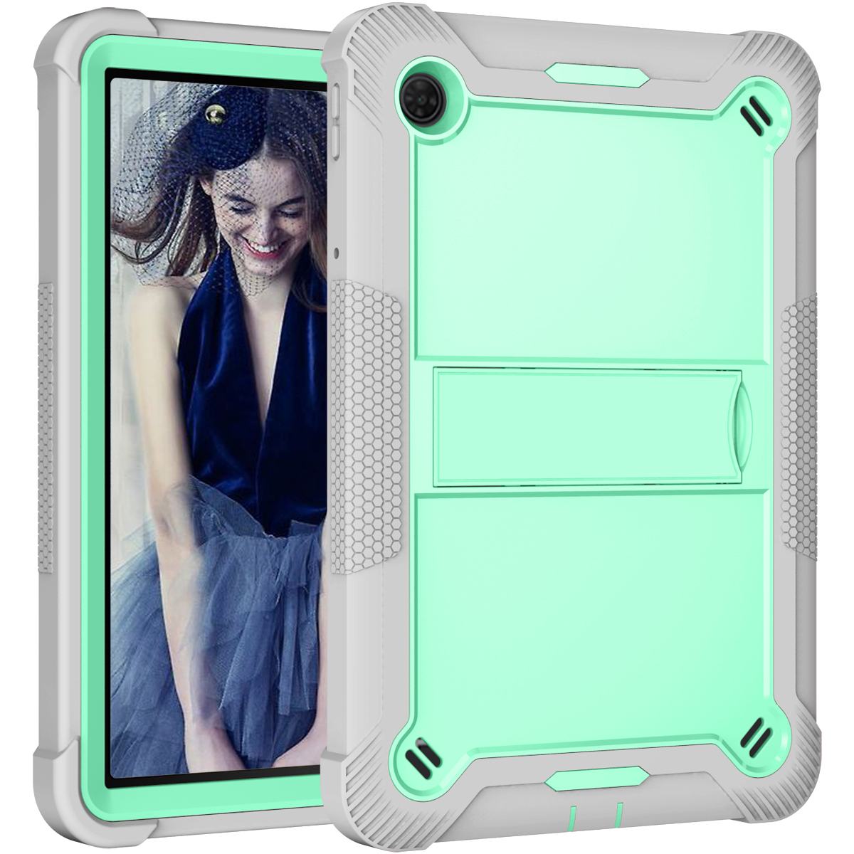 TOZIZO TCL Tab 10 5G 10.1 Inch Heavy Duty Rugged Shockproof Tablet Case with Kickstand