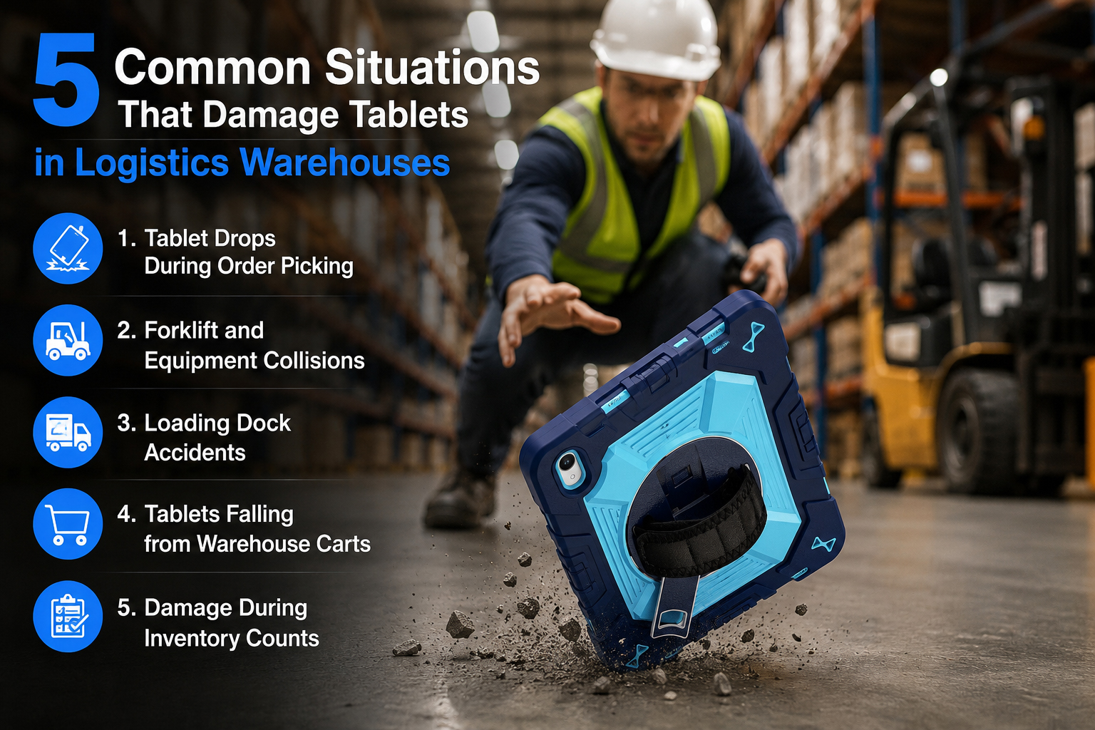 The 5 Most Common Situations That Damage Tablets in Logistics Warehouses