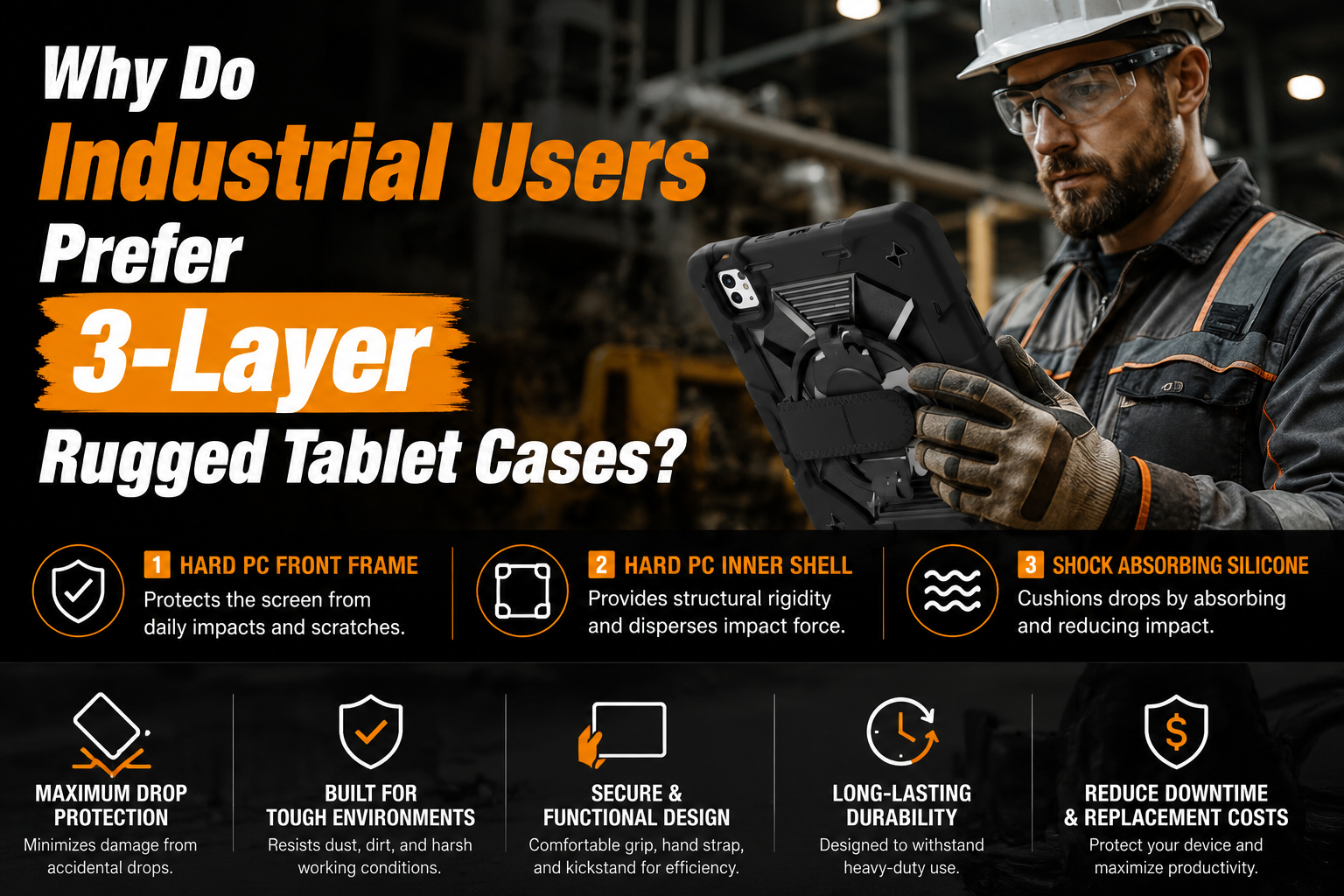 Why Do Industrial Users Prefer 3-Layer Rugged Tablet Cases?