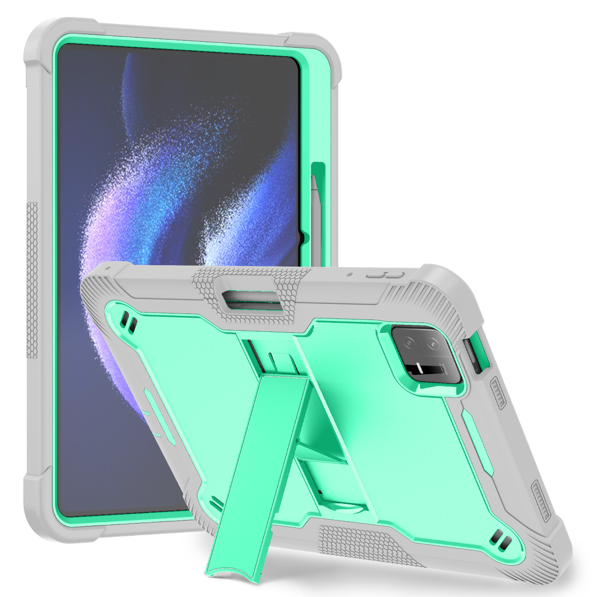TOZIZO Mint Green Full-Body Shockproof Tablet Case for Xiaomi Pad 6 / Pro – Educational Triple-Layer Protection