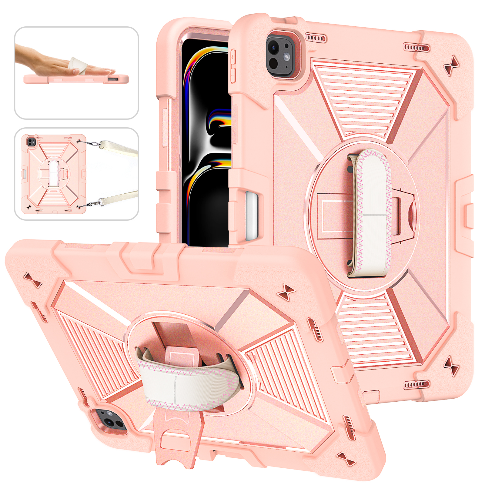 TOZIZO for iPad Pro 13 / Air 13 Rose Gold Premium Rugged Case for Private Label & Wholesale