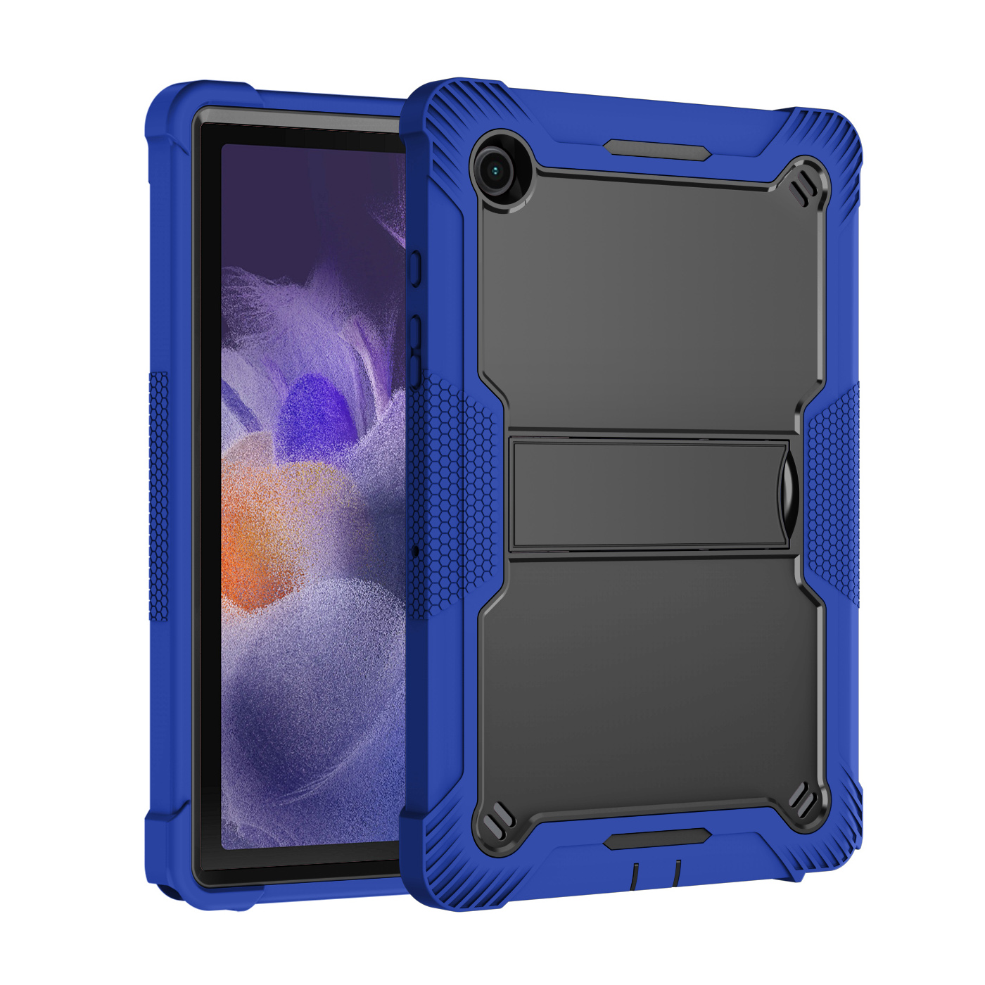 TOZIZO Dark Blue B2B Protective Case for Samsung Galaxy Tab A8 2021 with Anti-Slip Foldable Stand