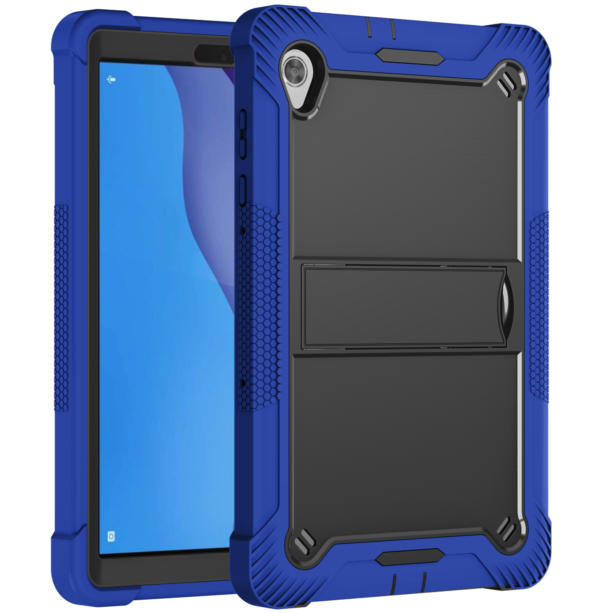 TOZIZO Dark Blue Industrial Case for Lenovo M10 HD X306 | Multi-Angle Kickstand Shell for Bulk Supply