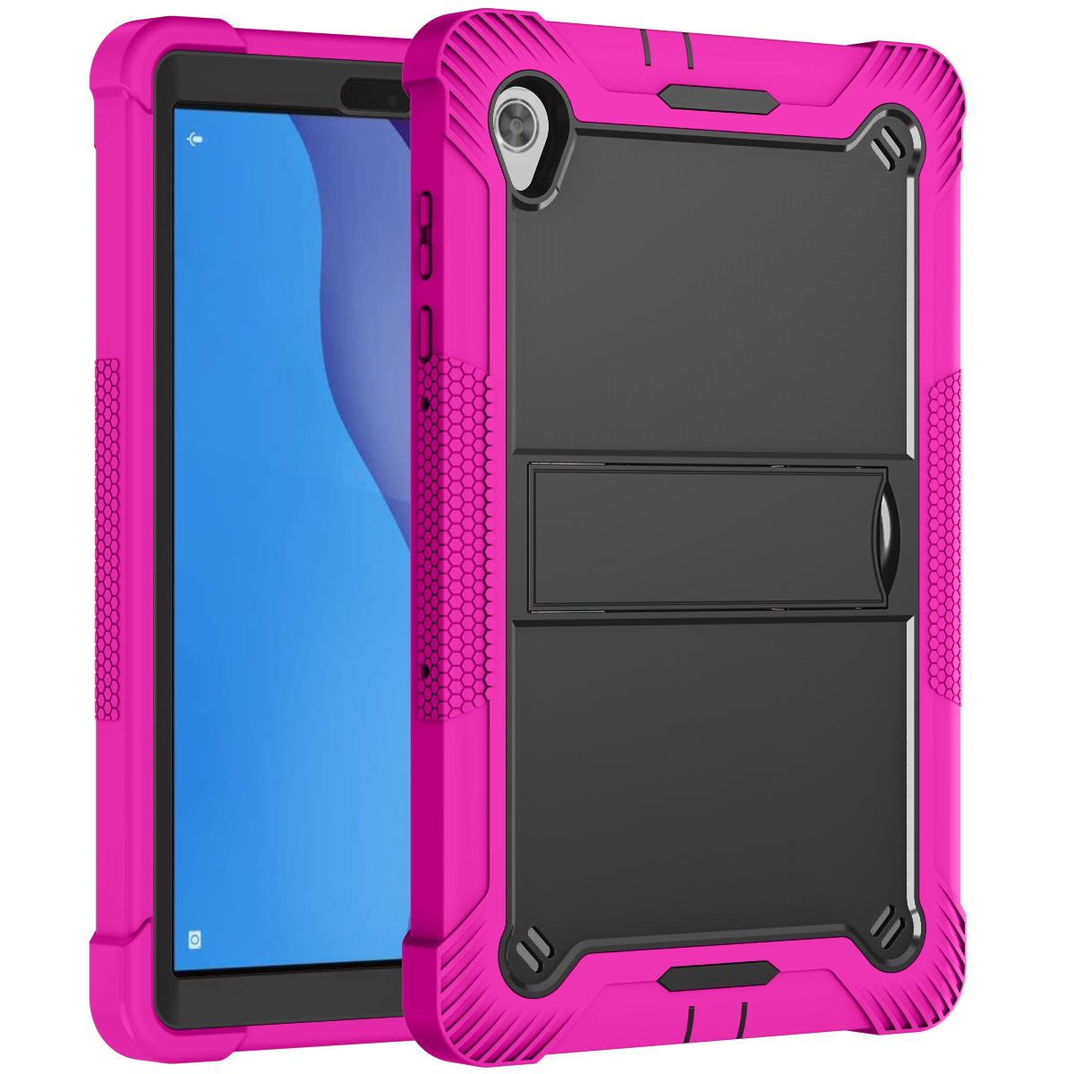 TOZIZO Rose Red Shockproof Case for Lenovo M10 HD X306 | Foldable Landscape Stand for Private Label