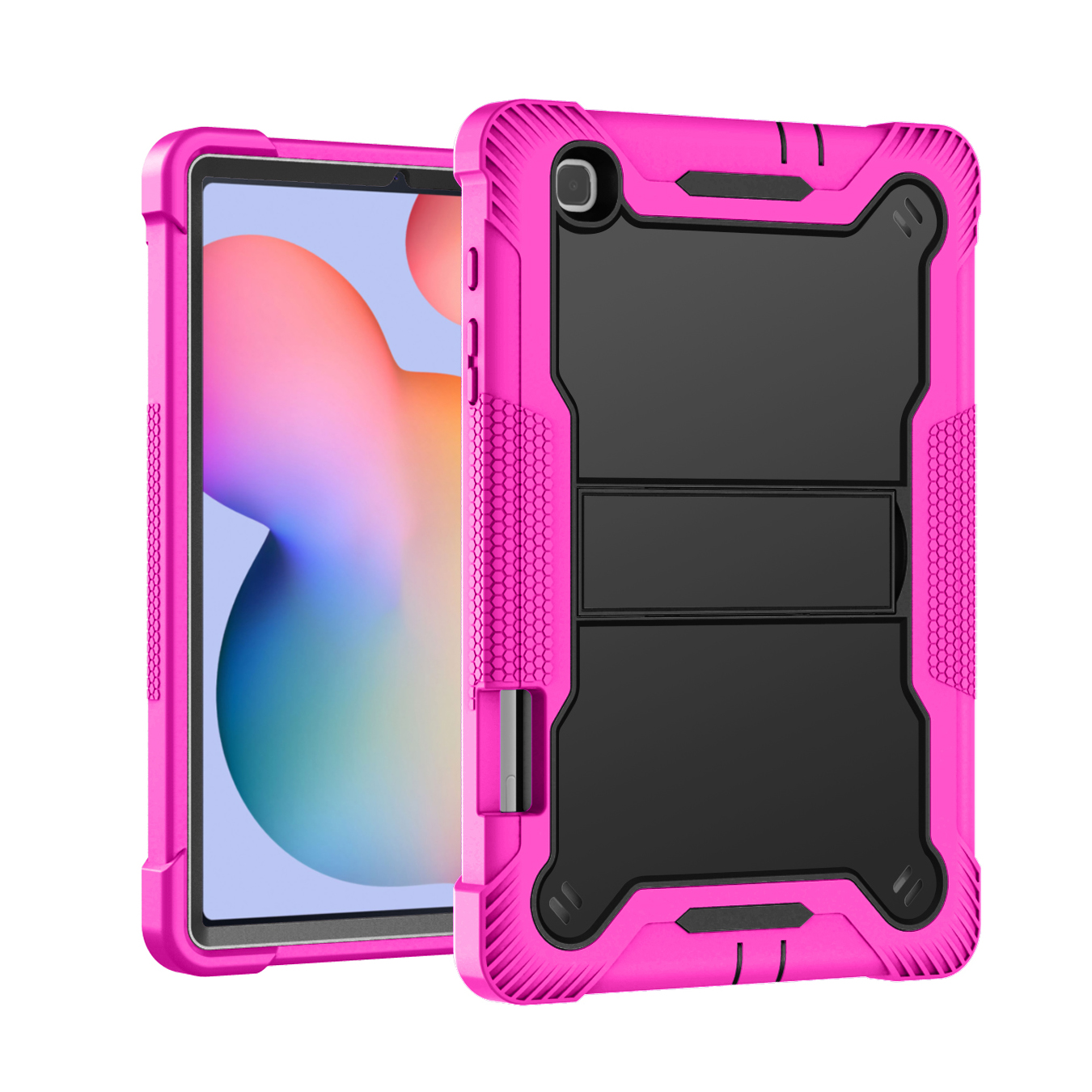 TOZIZO Rose Red Shockproof Case for Samsung Tab S6 Lite | Foldable Stand Cover for Private Label Buyers
