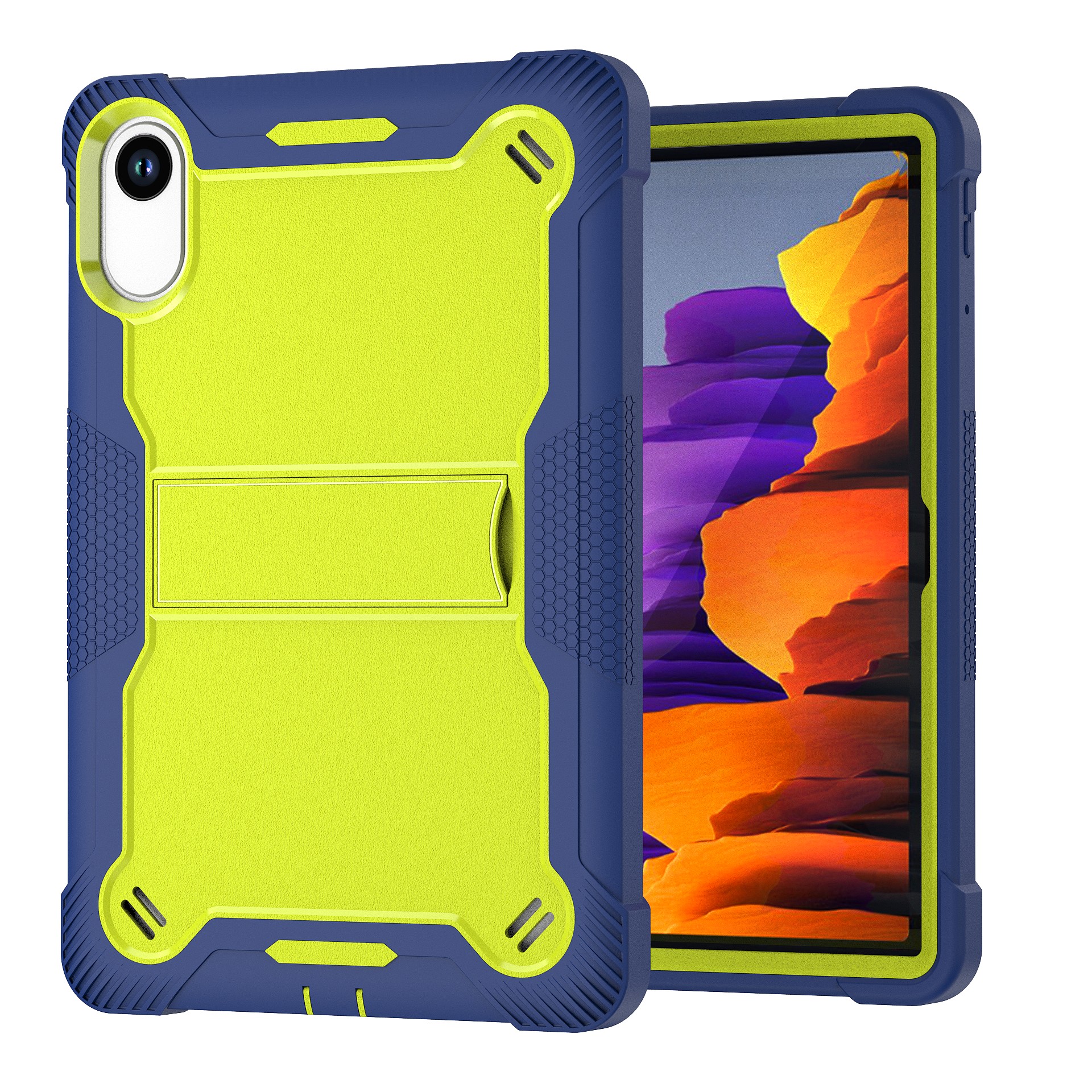 TOZIZO Navy Blue Redmi Pad 2 With Kickstand Case | Enterprise-Ready Silicone PC Anti-Slip Kickstand Protection