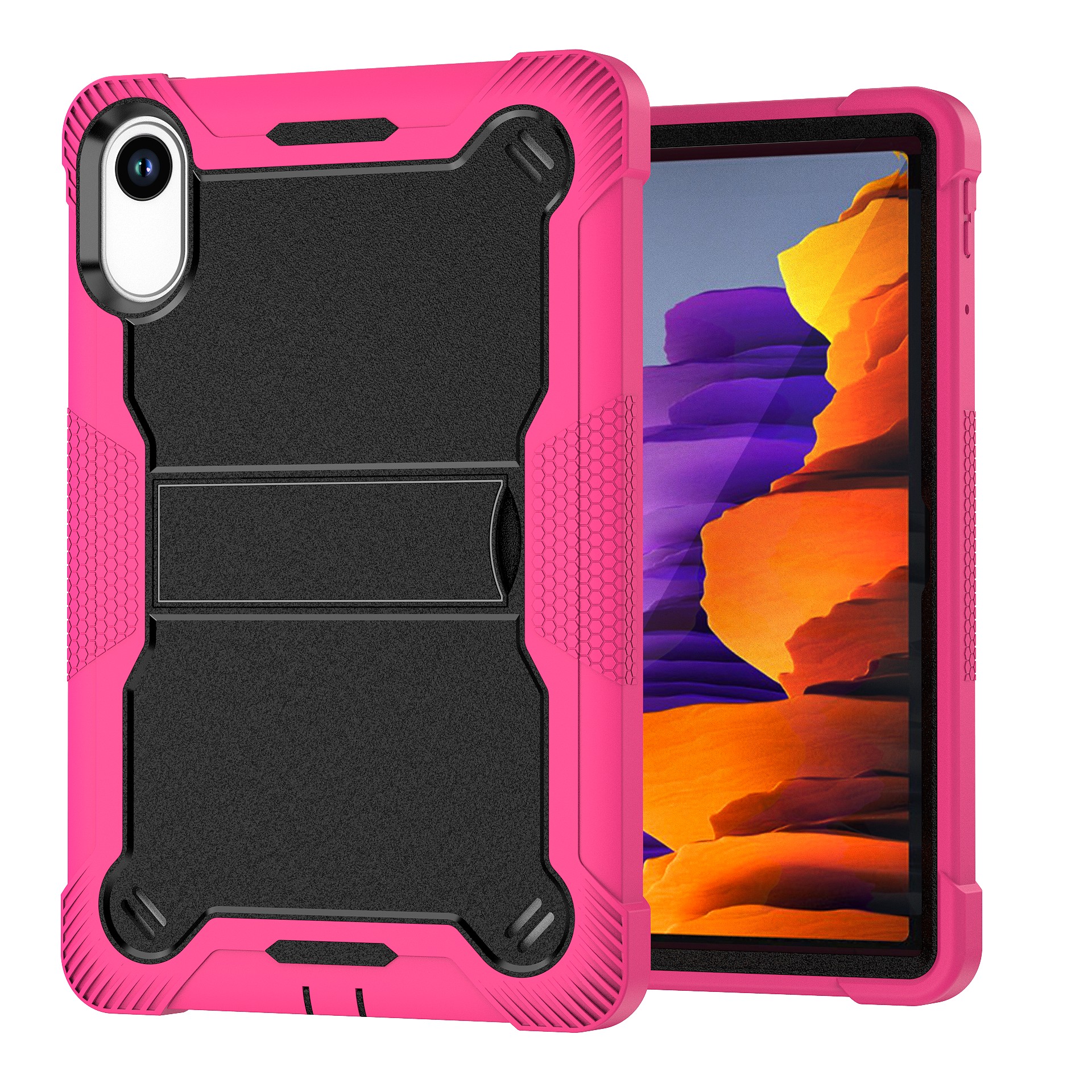 TOZIZO Rose Red Case for Redmi Pad 2 | Wholesale Rugged 3-Layer Shockproof Multi-Angle Stand Cover