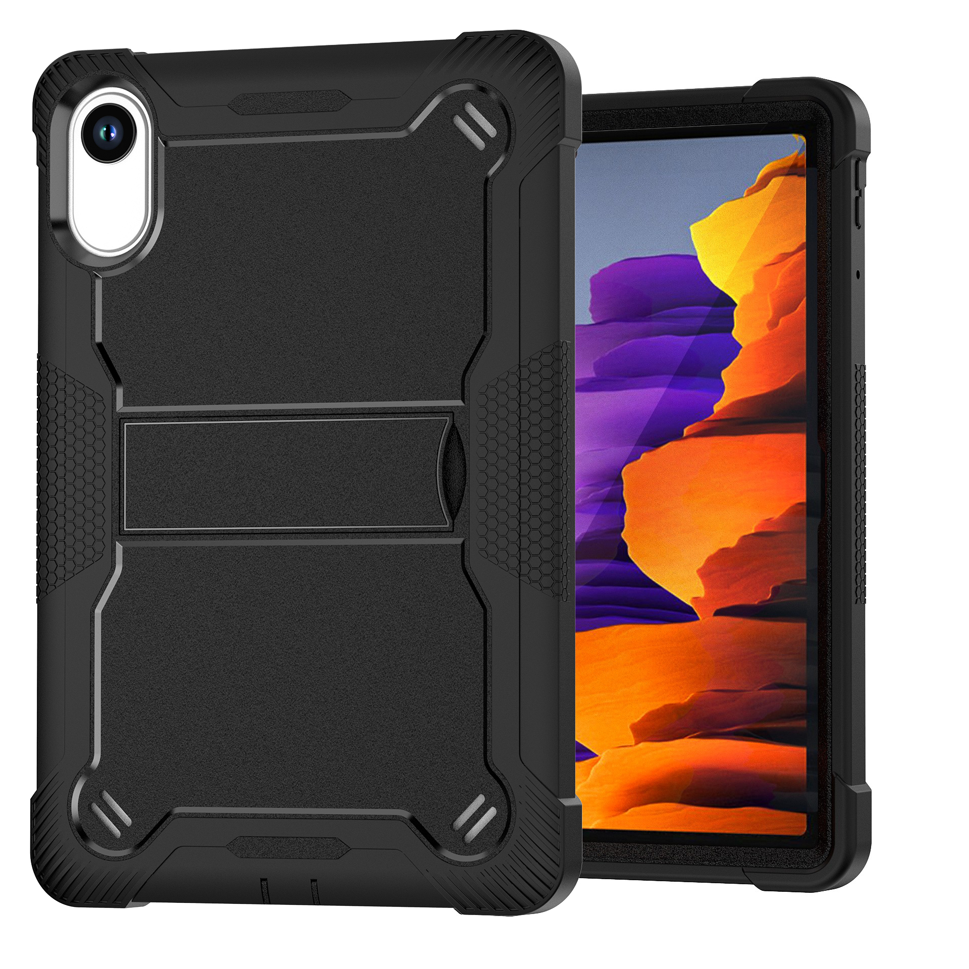 TOZIZO Black Case for Redmi Pad 2 | 3-in-1 Heavy Duty Silicone PC Kickstand Cover for Wholesale