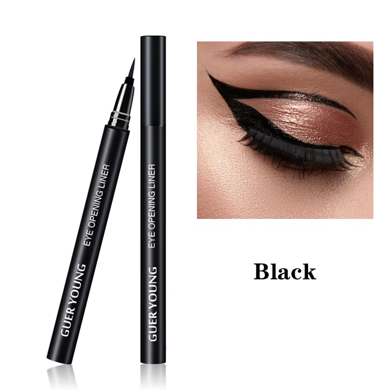 Black length liquid eyeliner pen