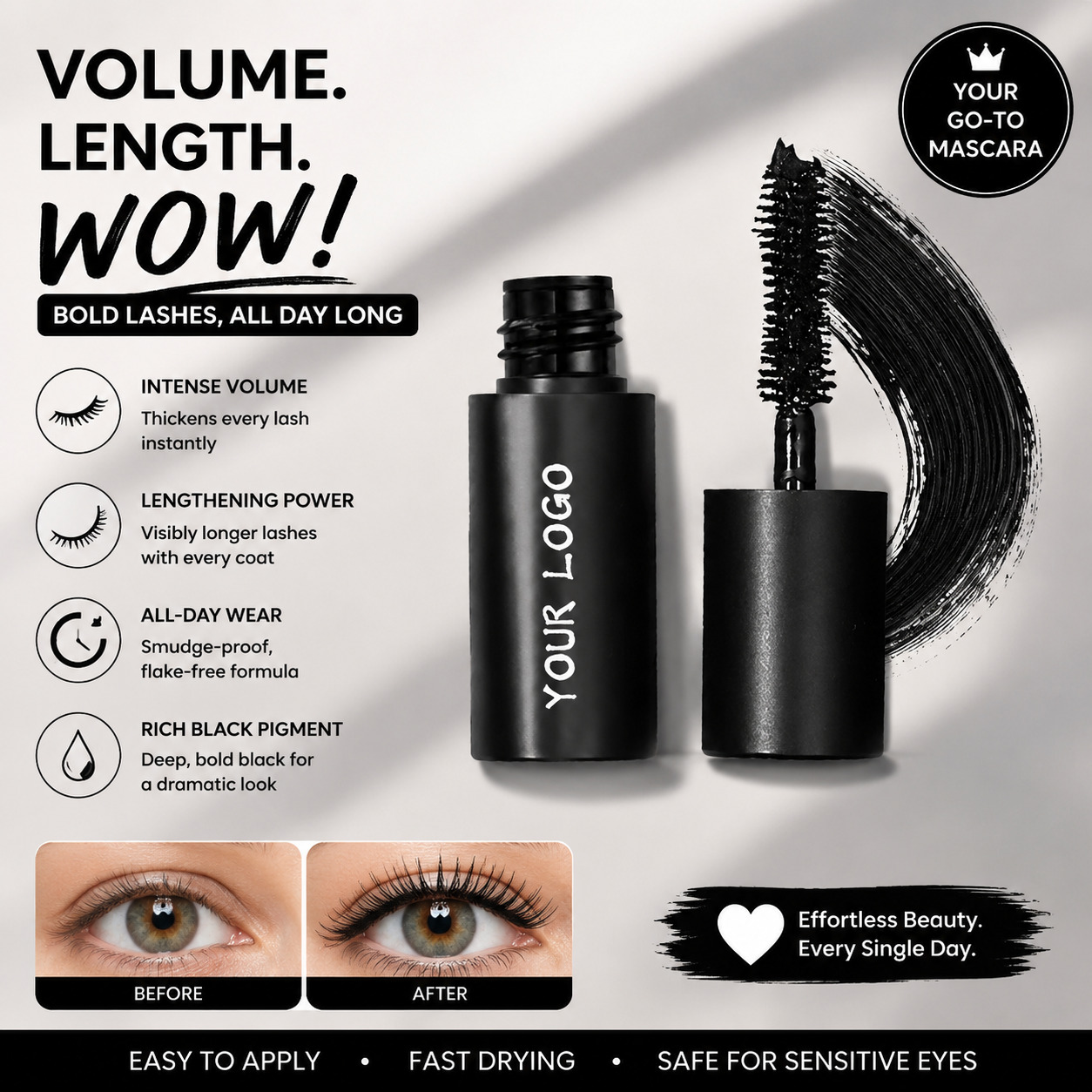 Volumizing Black Mascara-Private Label Lengthening Mascara