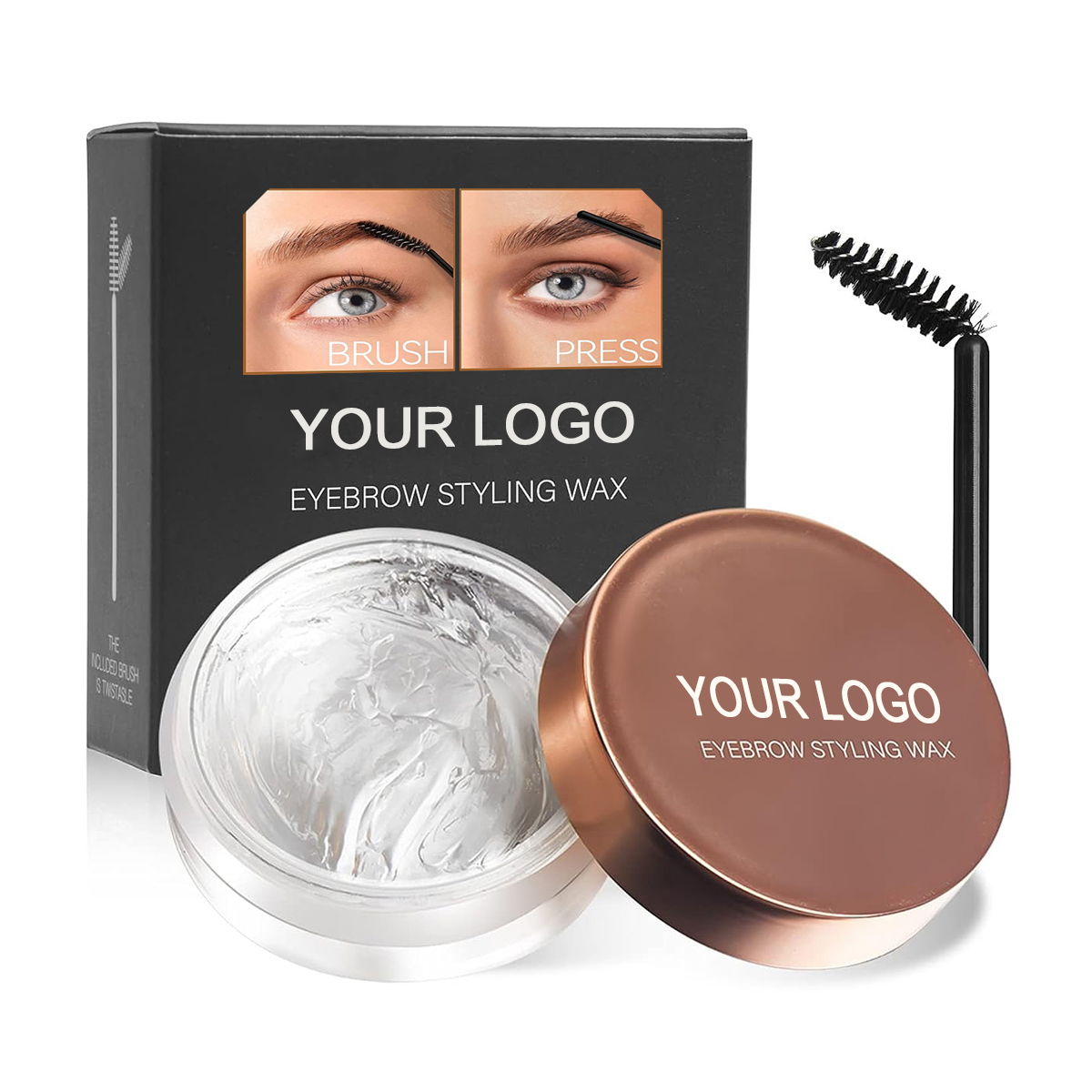 Private Label Eyebrow Styling Wax – Clear Strong Hold Brow Sculpting & Shaping Wax