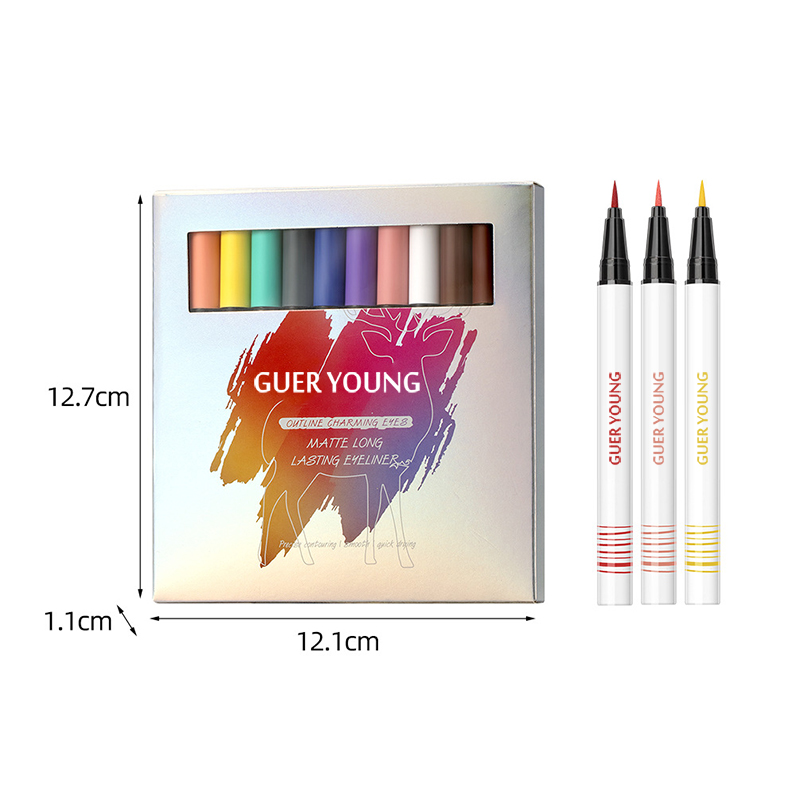 12-Color Waterproof Matte Eyeliner Pens – Long-Lasting Smooth Fine Tip Set