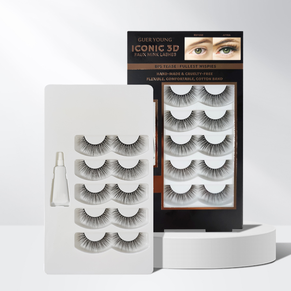False Eyelashes, 10,14,15mm, Includes 5 Pairs Of Lashes, Contact Lens Friendly, Easy to Apply, Reusable Strip Lashes, Glue On Lashes