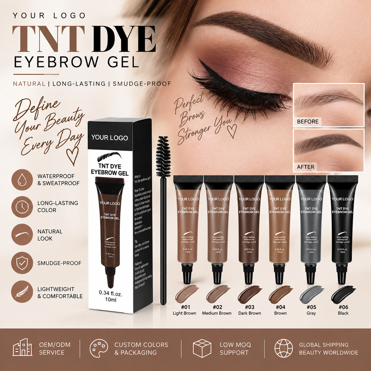 Waterproof Eyebrow Tint Gel – Long-Wear & Sculpted Definition