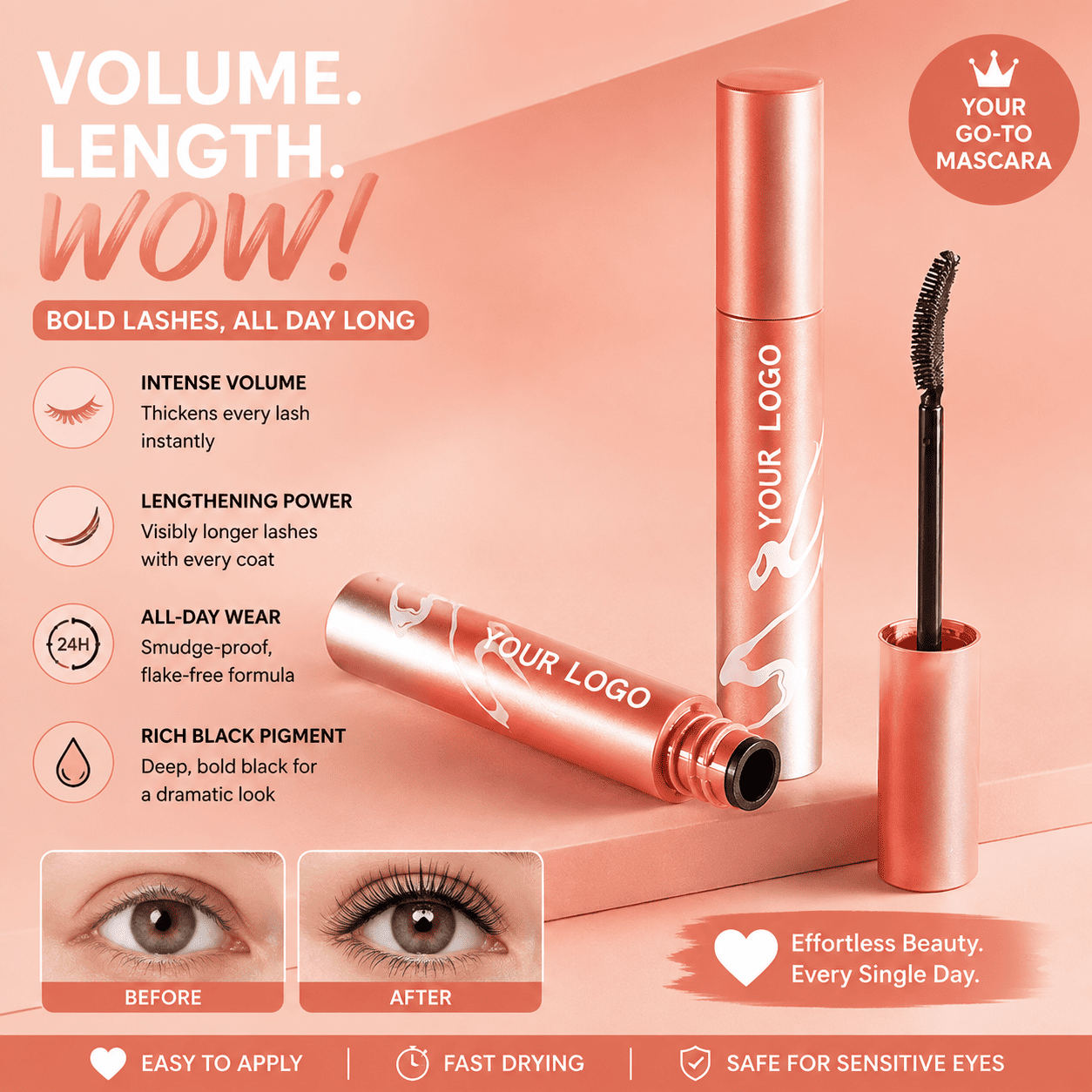 Vegan False Lash Mascara – Curling Lengthening Mascara for Bold Definition