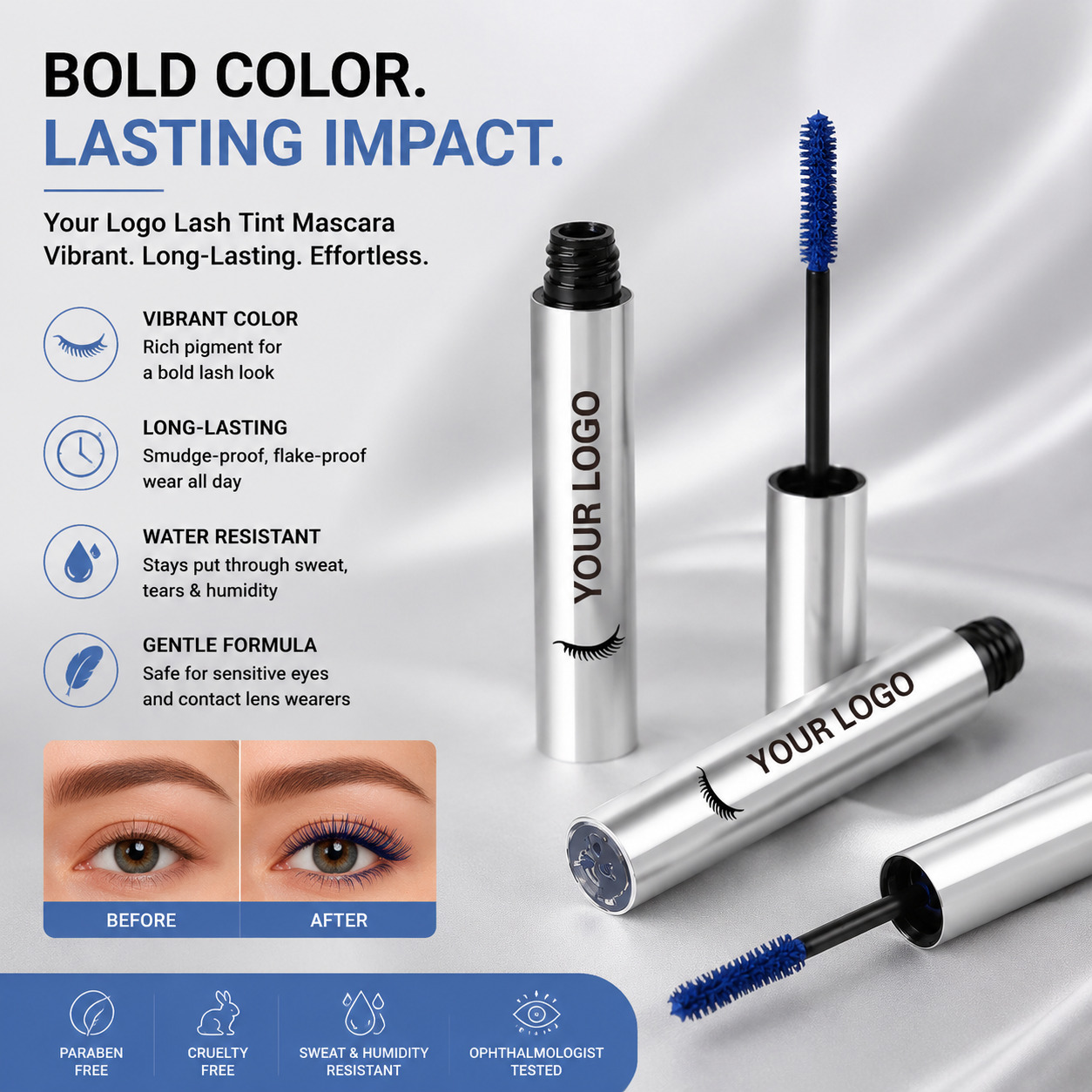 Silver Tube Colored Mascara – Lengthening & Volumizing Lash Tint