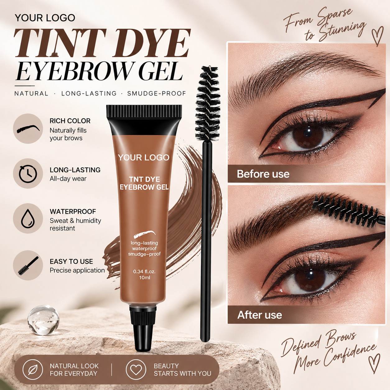Waterproof Eyebrow Tint Gel – Long-Wear & Sculpted Definition
