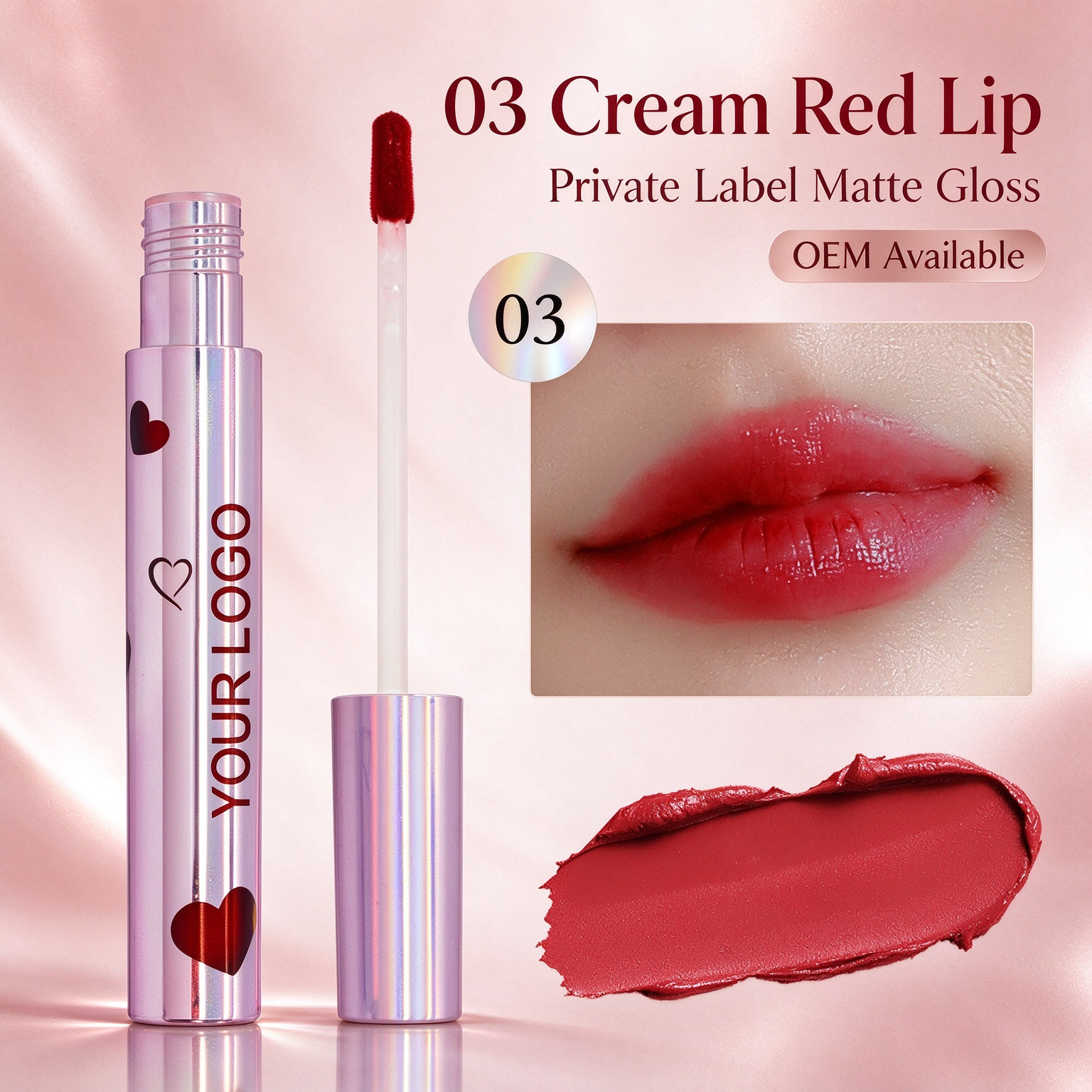 Heart-shaped Waterproof Matte Lip Gloss