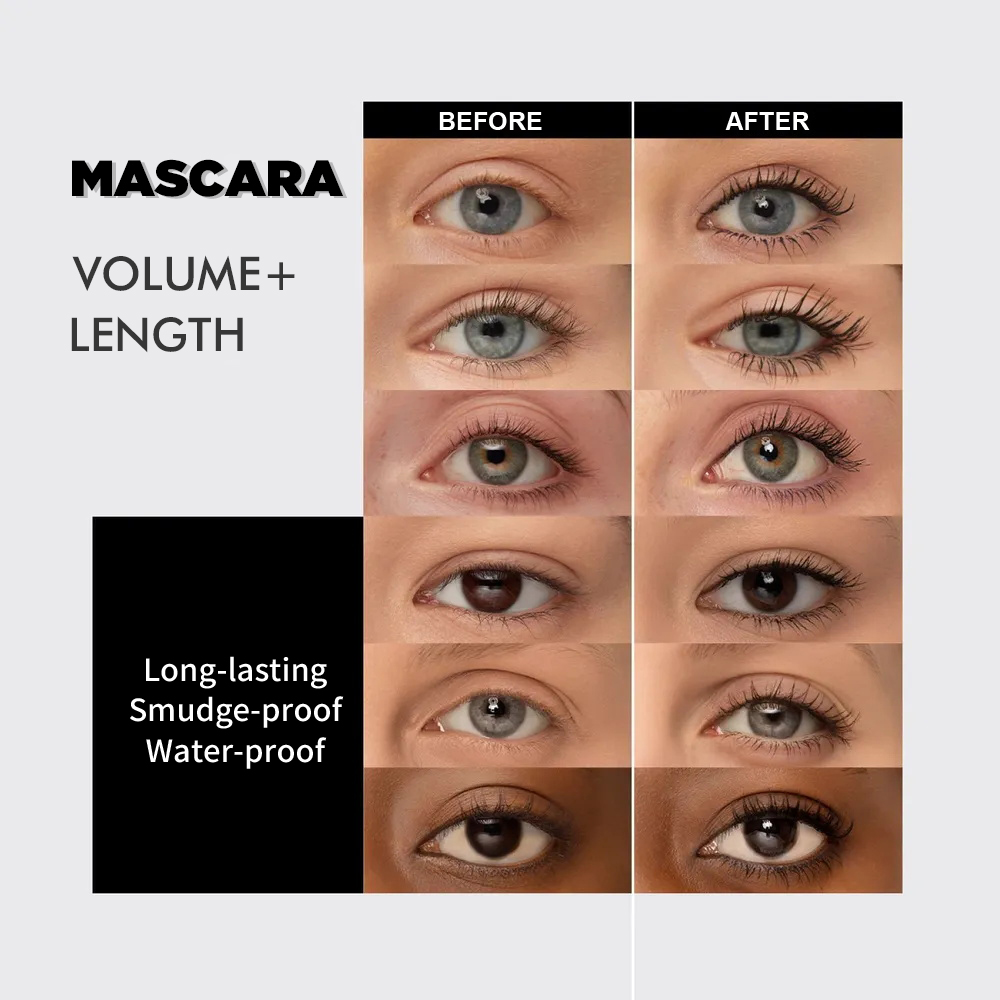 Black Mascara with Precision Lash Brush for Longer Fuller Eyelashes