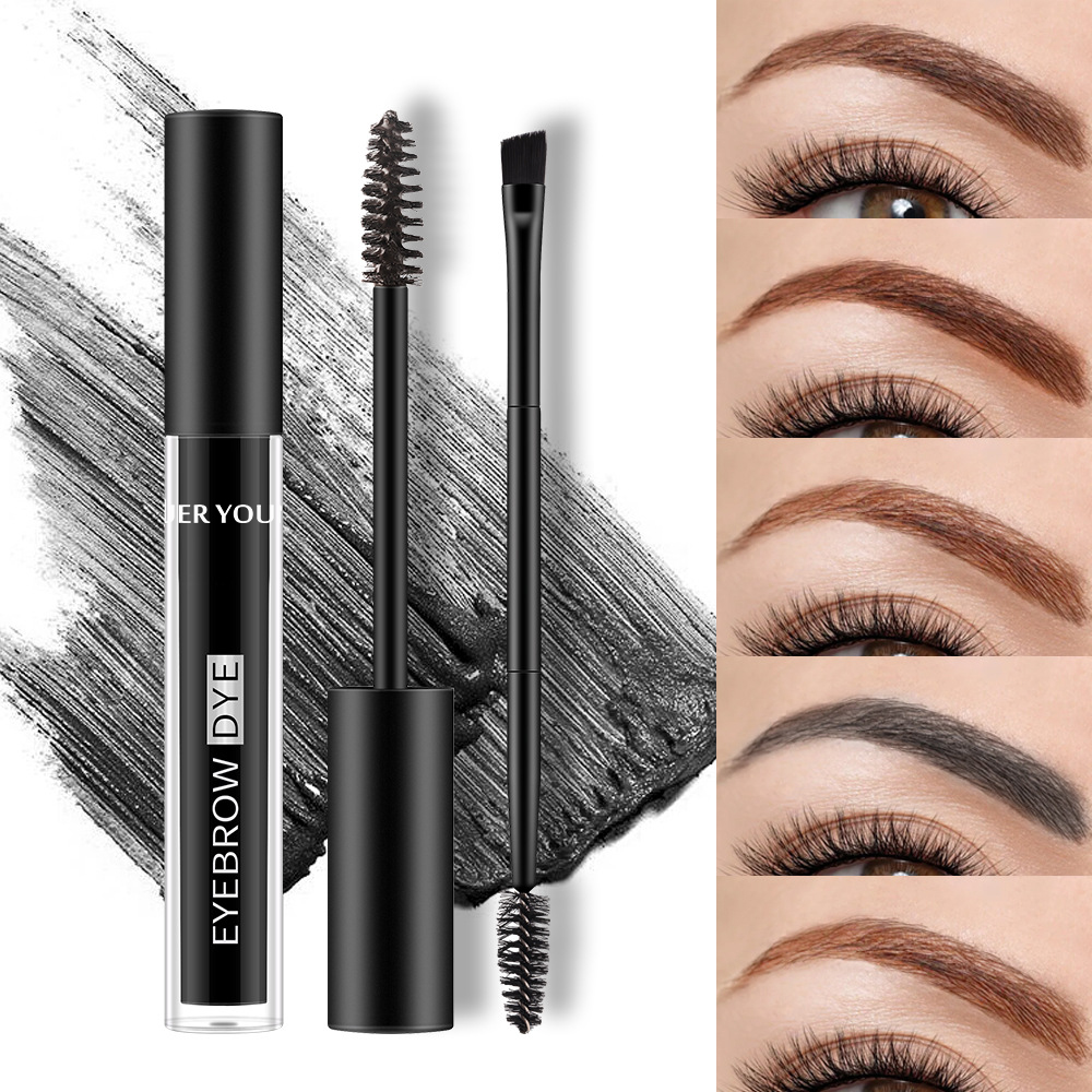 Tinted Eyebrow Dye Gel – Long Wear Brow Mascara with Dual Brush Grooming