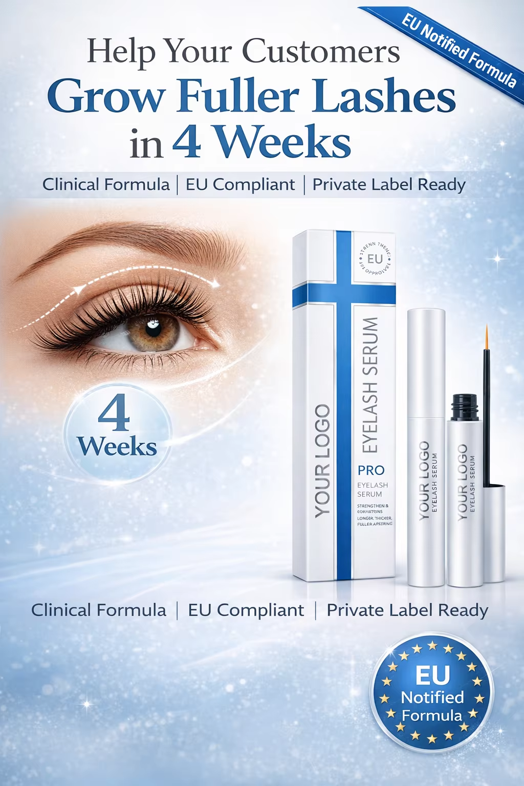 Clinical Lash Growth Serum – Post-Treatment Repair & Strengthening Enhancer with Precision Brush