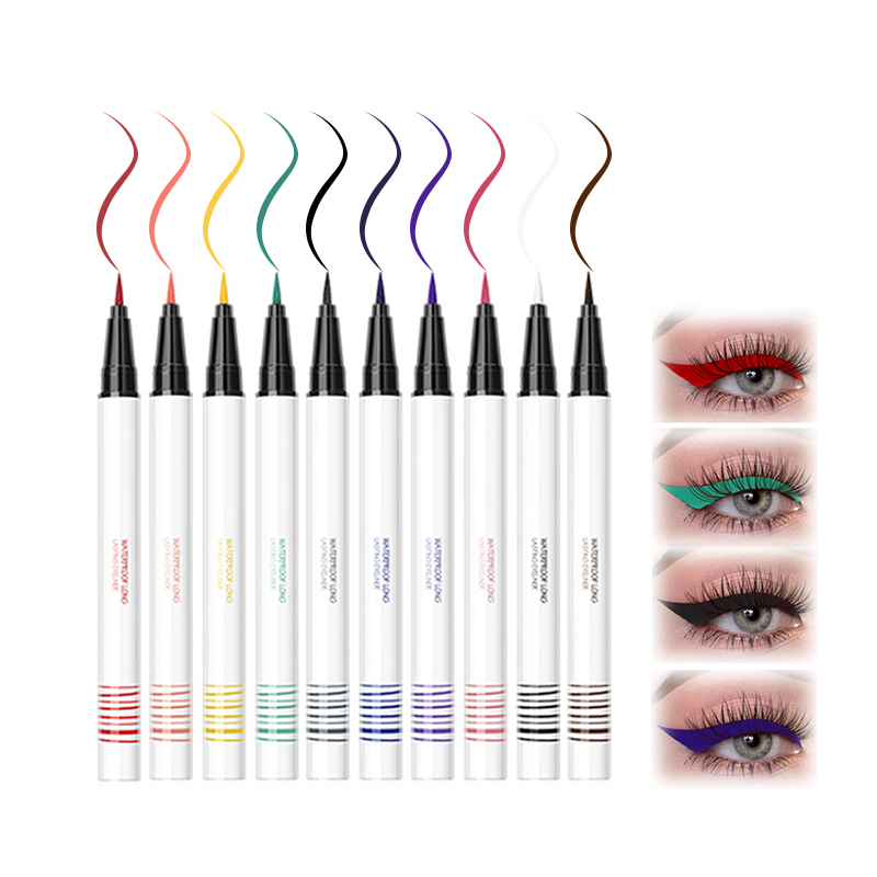 12-Color Waterproof Matte Eyeliner Pens – Long-Lasting Smooth Fine Tip Set