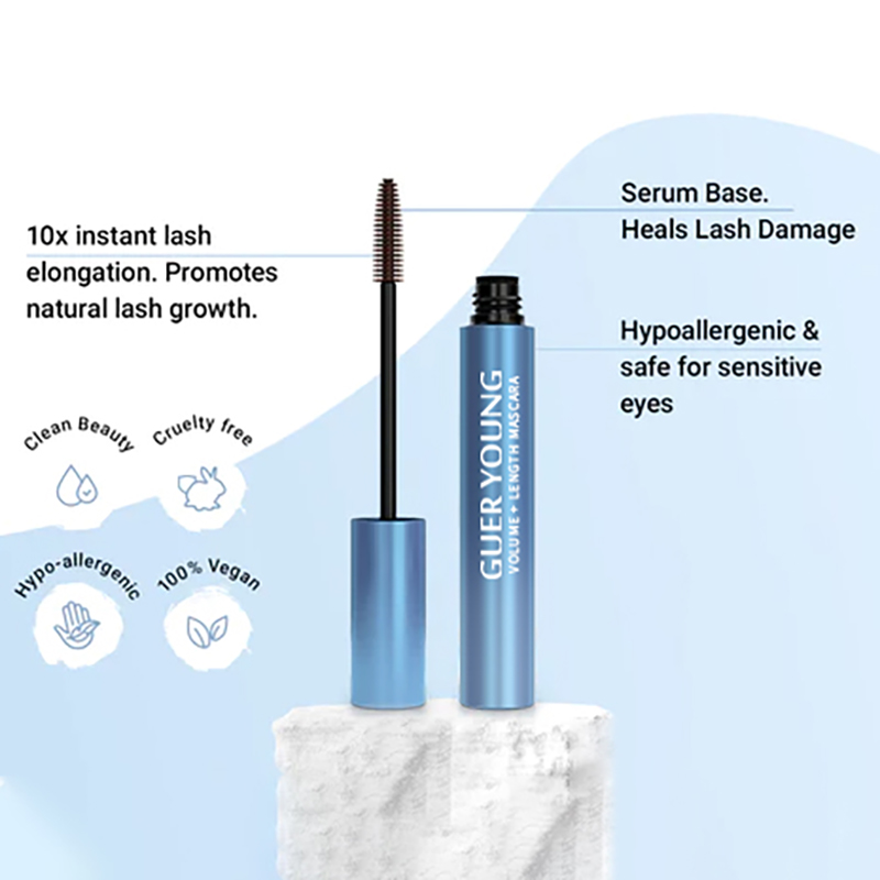 Volume & Care Mascara – 10x Lash Elongation, Serum-Based, Hypoallergenic & Vegan