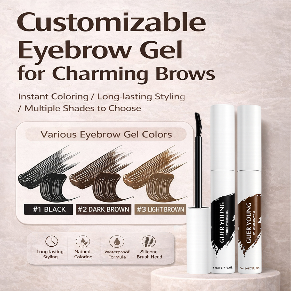 Private Label Tinted Eyebrow Gel OEM Manufacturer Waterproof Natural Brow Mascara