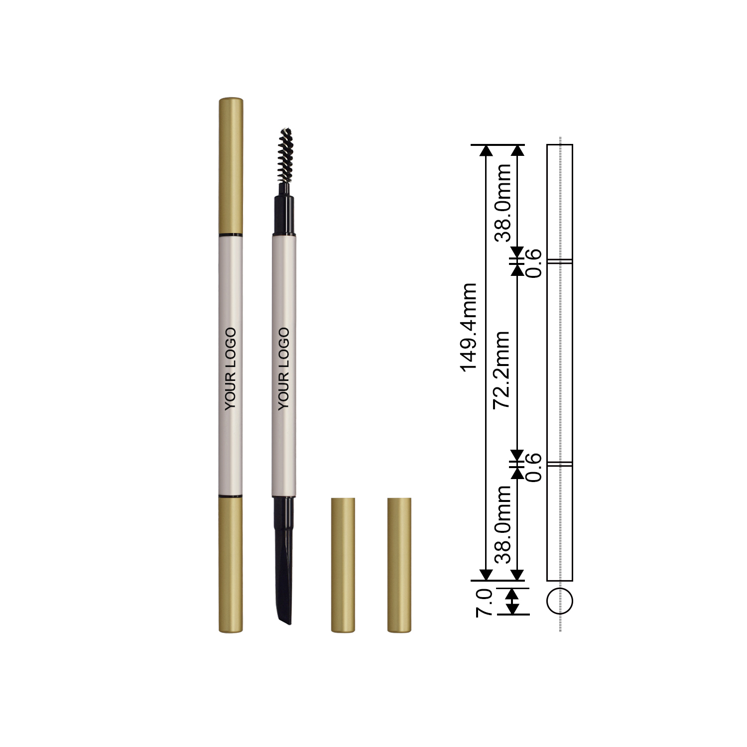 Private Label Eyebrow Pencil Manufacturer with Dual Ended Spoolie