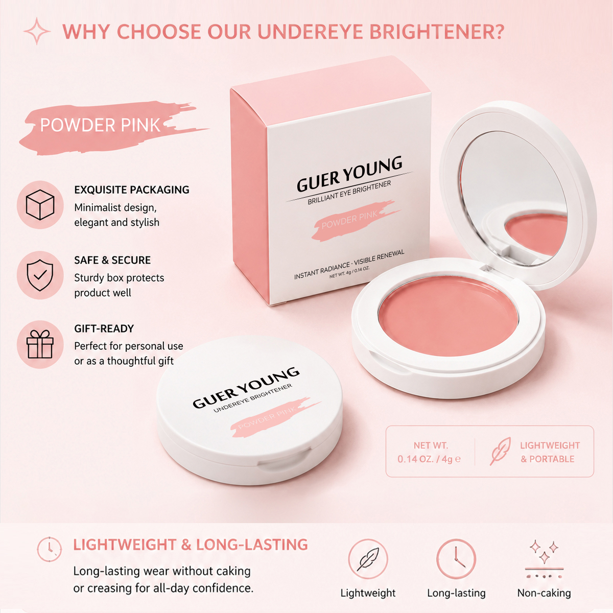 OEM Private Label Under Eye Brightener Balm Pink Corrector Supplier