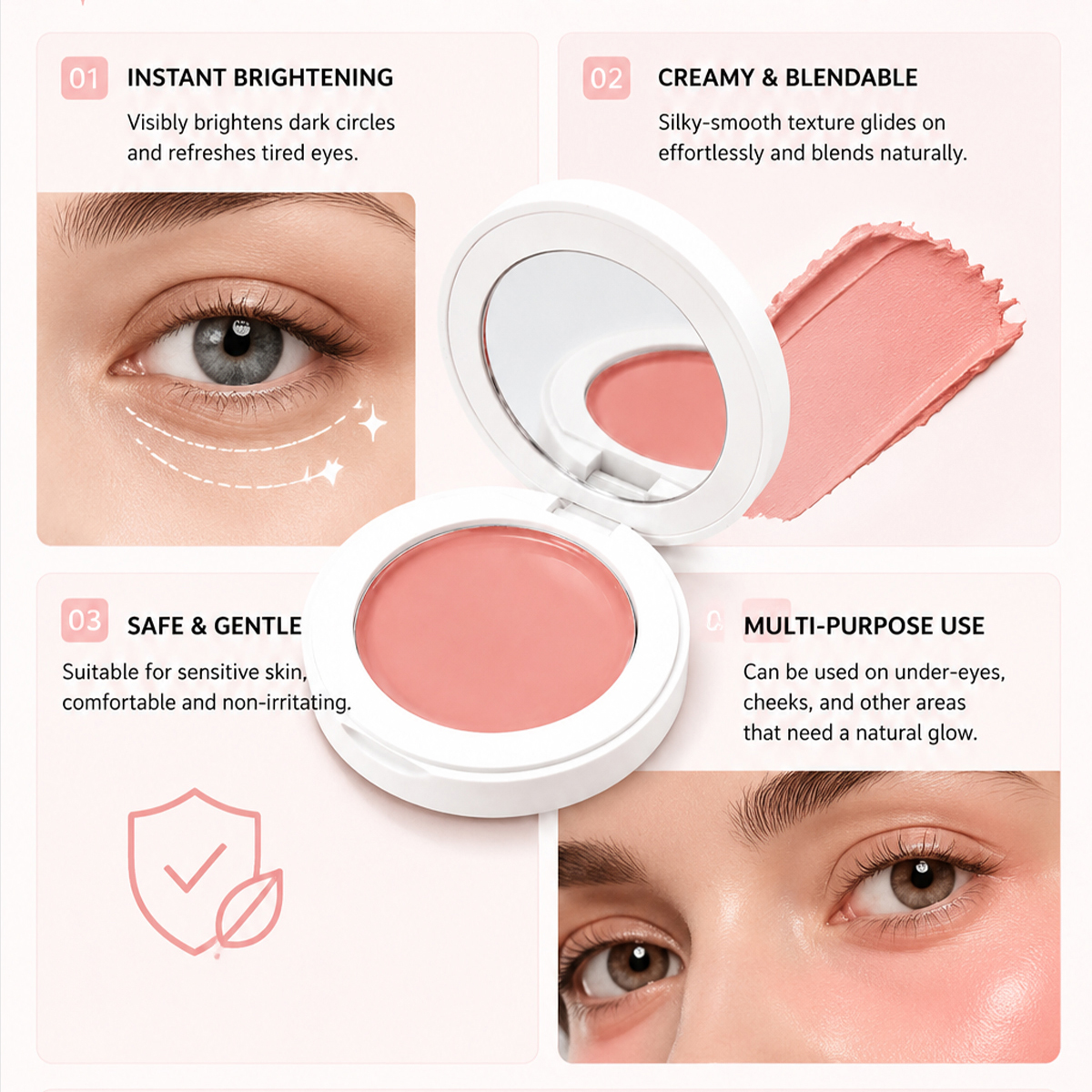 OEM Private Label Under Eye Brightener Balm Pink Corrector Supplier