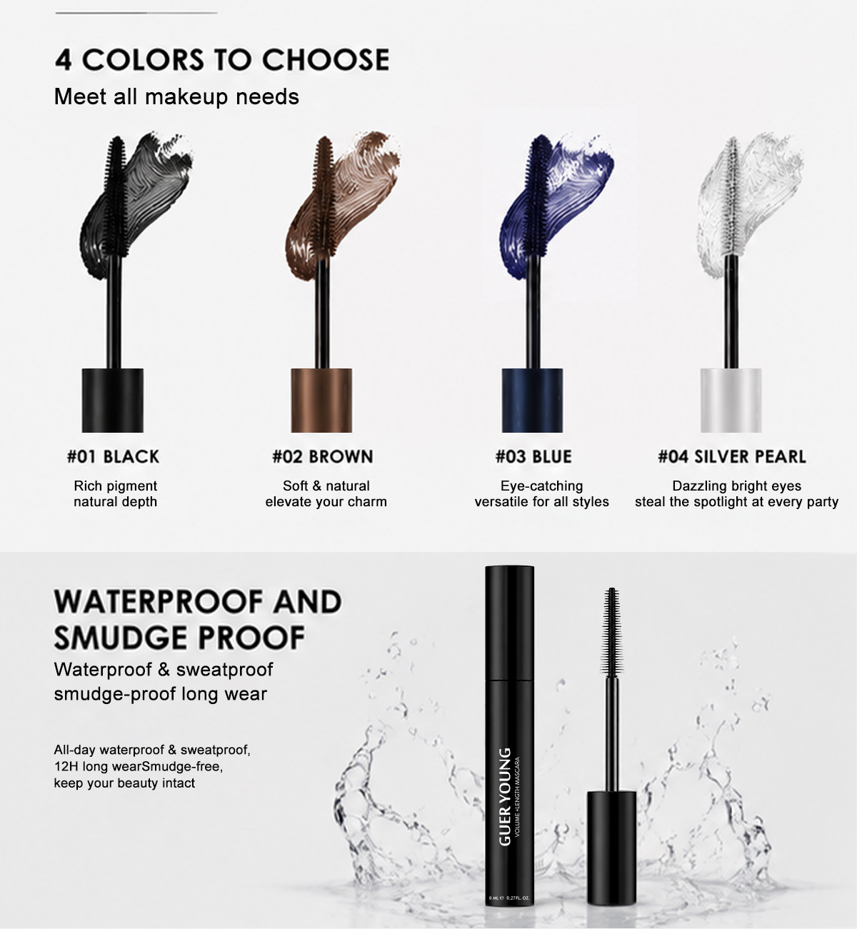 Private Label Waterproof Mascara OEM Manufacturer Lengthening Volumizing