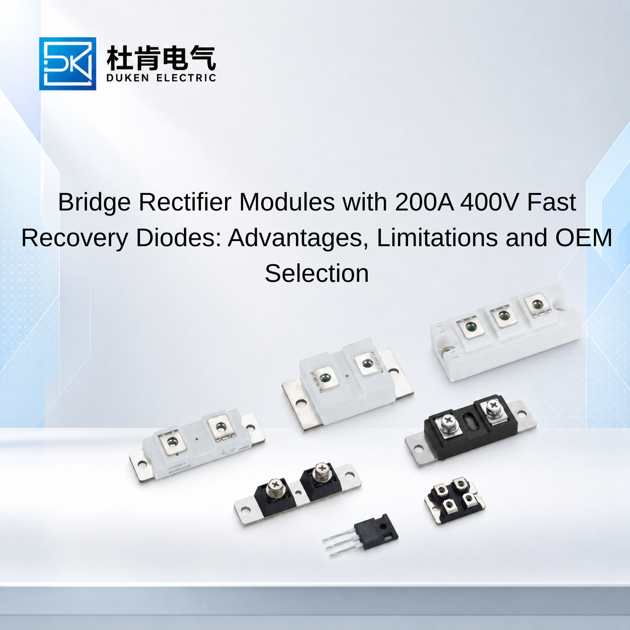 Bridge Rectifier Modules with 200A 400V Fast Recovery Diodes: Advantages, Limitations and OEM Selection