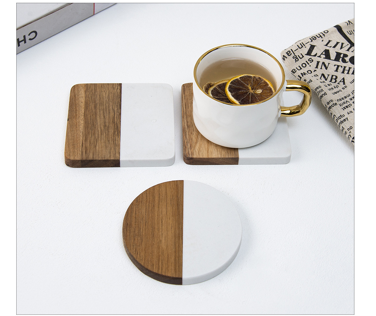 Marble Wood Coster
