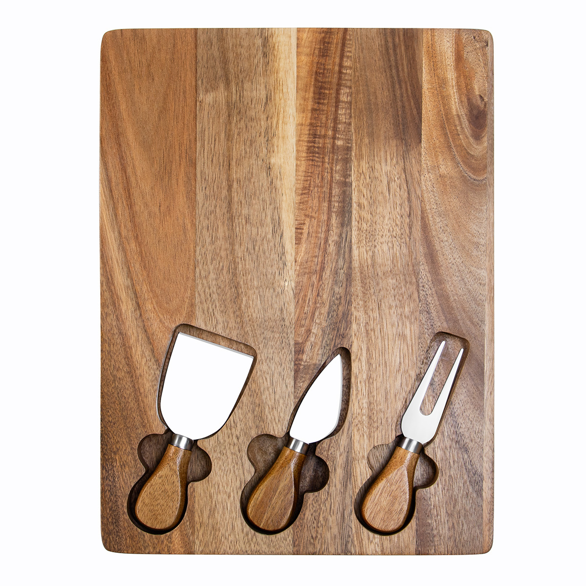 Compact Acacia Wood Cheese Board Set Compact Acacia Wood Cheese Board Set