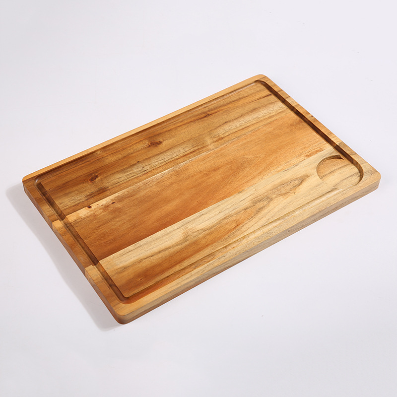Sustainable Rectangular Acacia Wood Serving Board with Ceramic Dipping Bowl – Cheese & Snack Tray