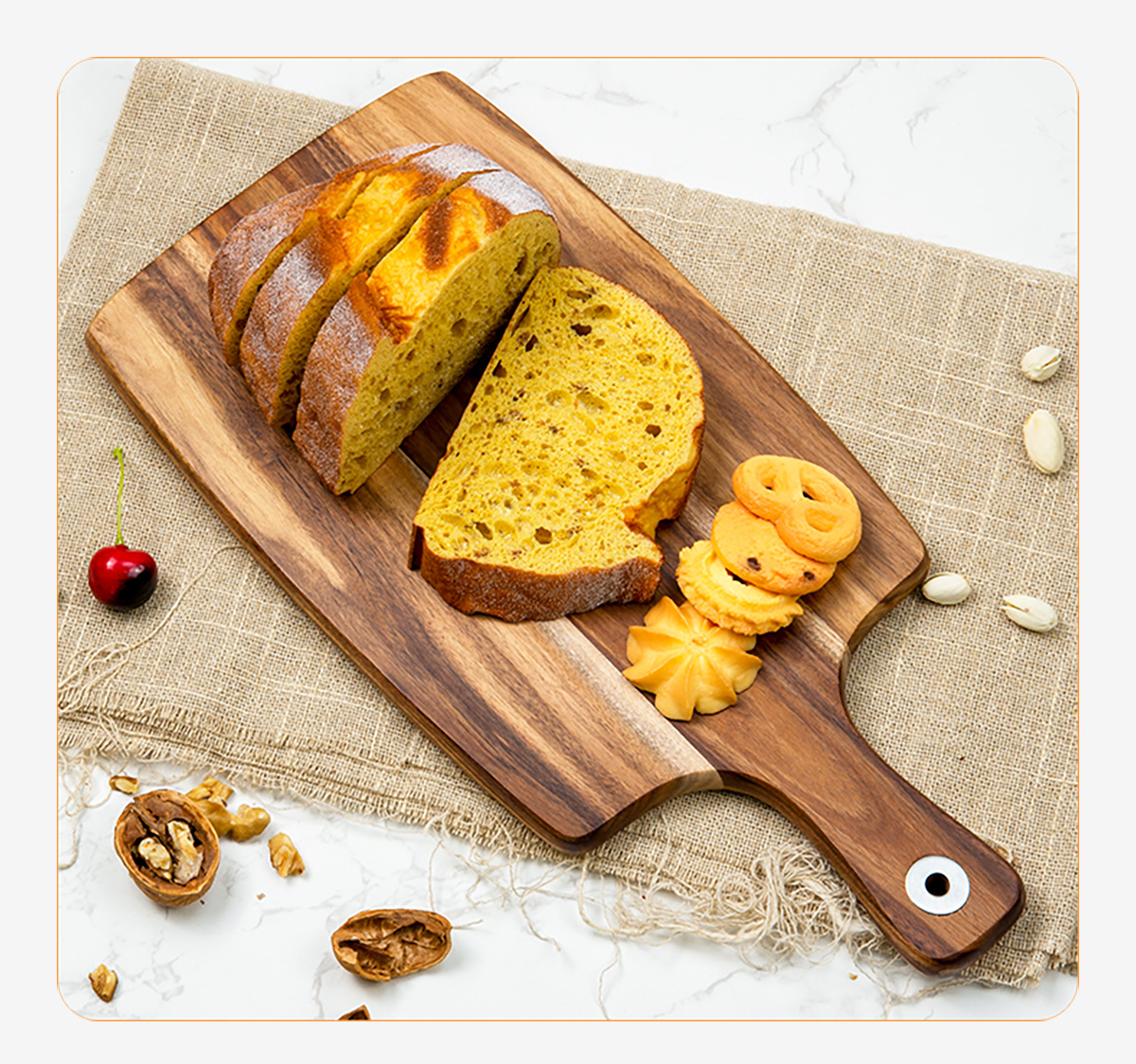 Compact Acacia Wood Cheese Board Set