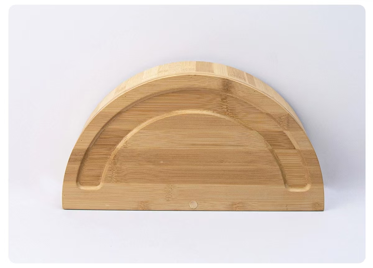 Bamboo Cheese Board Set with Ceramic Bowls & Hidden Knife Storage