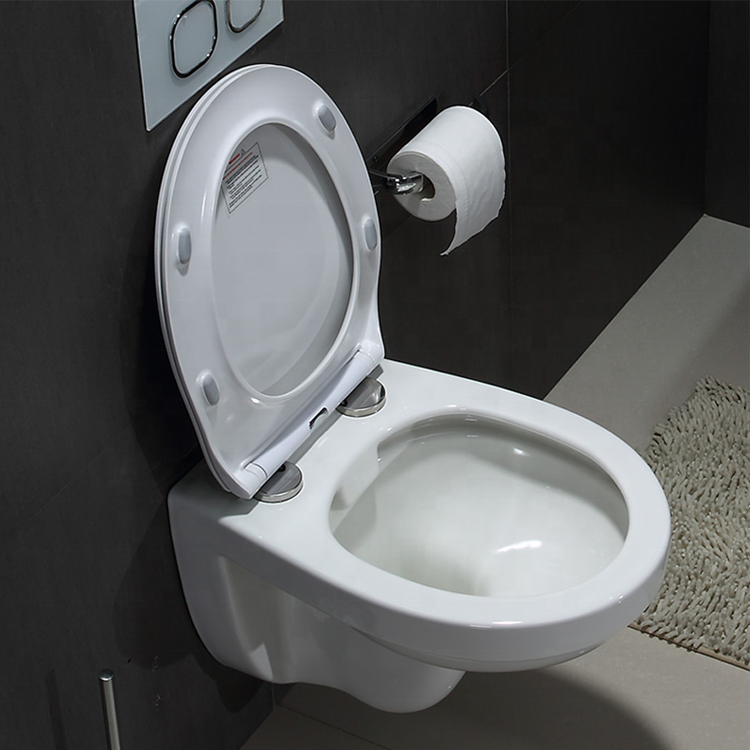BF2405 White Ceramic Wall-Hung Toilet with Cyclone Flushing and Soft Close UF Seat