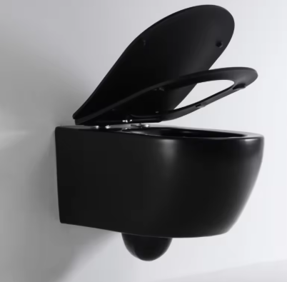 Matte Black Wall‑Mounted Smart Toilet / Wall‑Hung Intelligent WC – Auto Flush, Soft‑Close, Deodorizer