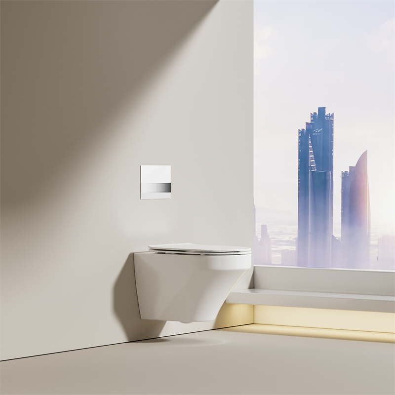 BF2462E Modern Ceramic Wall-Hung Toilet with 4.5L Vortex Flush and Soft-Close UF Seat
