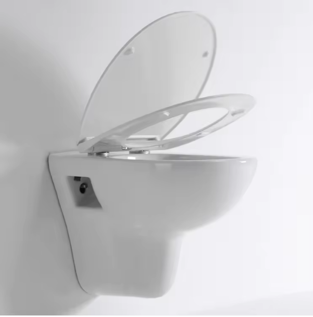 BF2420D Compact Wall-Hung Ceramic Toilet with Soft Close Seat and Dual Flush