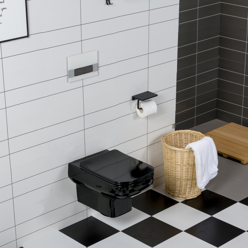 Rimless Wall Hung Toilet - Model BF2311D-B, Modern Design with Soft Close UF Cover